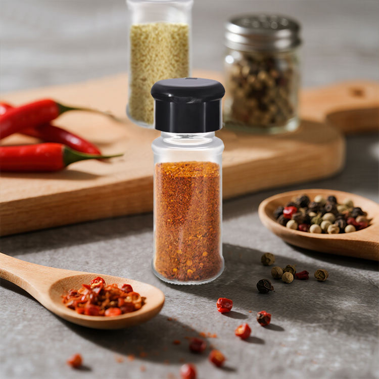 Hot Selling Wholesale Cheap Price 100ml Cylinder Glass Seasoning Bottle Pepper Sea Salt Empty Glass Bottle