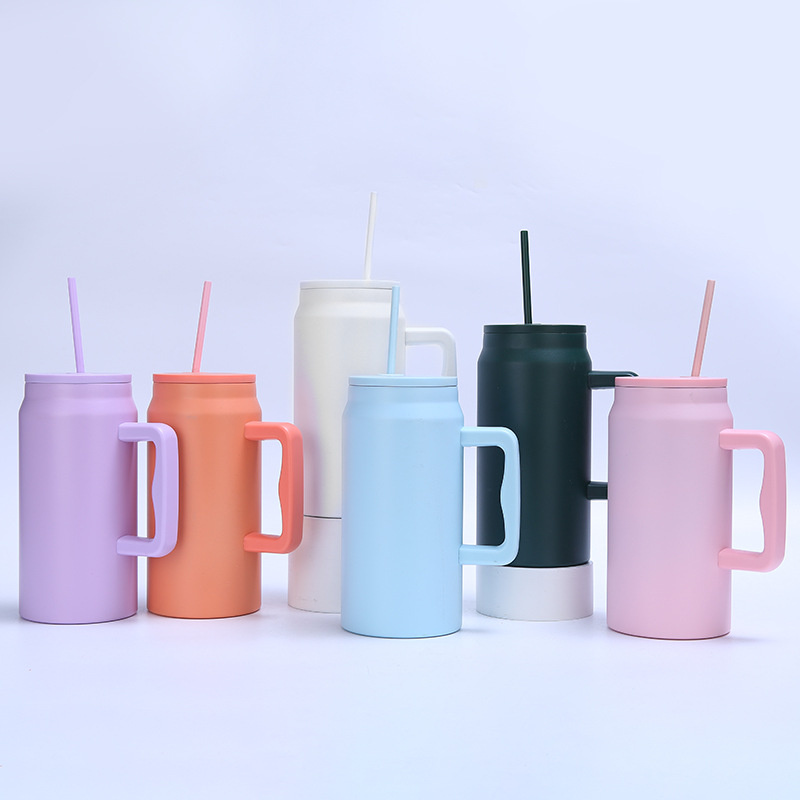 Fast Delivery 1500ml Stainless Steel Coffee Insulated Drink Tumblers with Straw and Lids