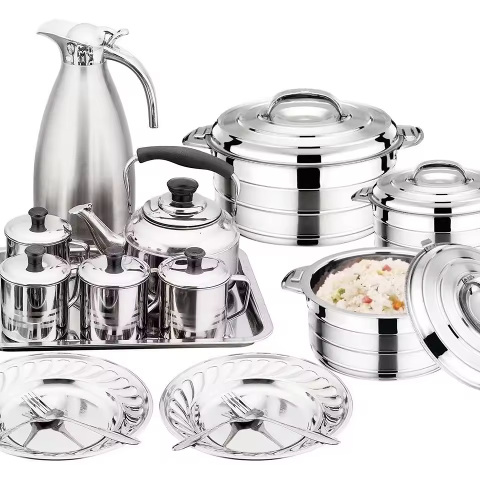 Promotional 21-piece Modern Eco-friendly Stainless Steel Pot And Cookware Set