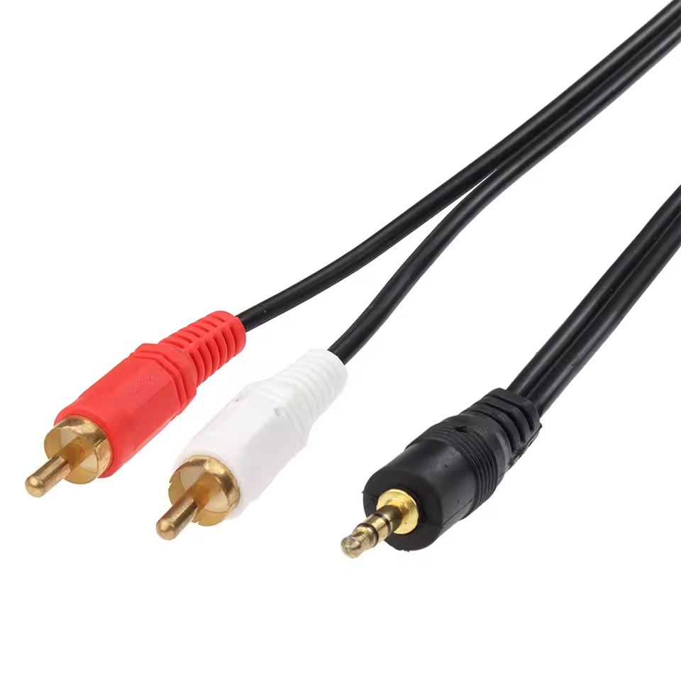 1.5m 3.5mm Male Jack To Av 2 Rca Male Extension Cable Audio Video Connector Cord For Phone Tv Computer Pc Speaker Aux Cords
