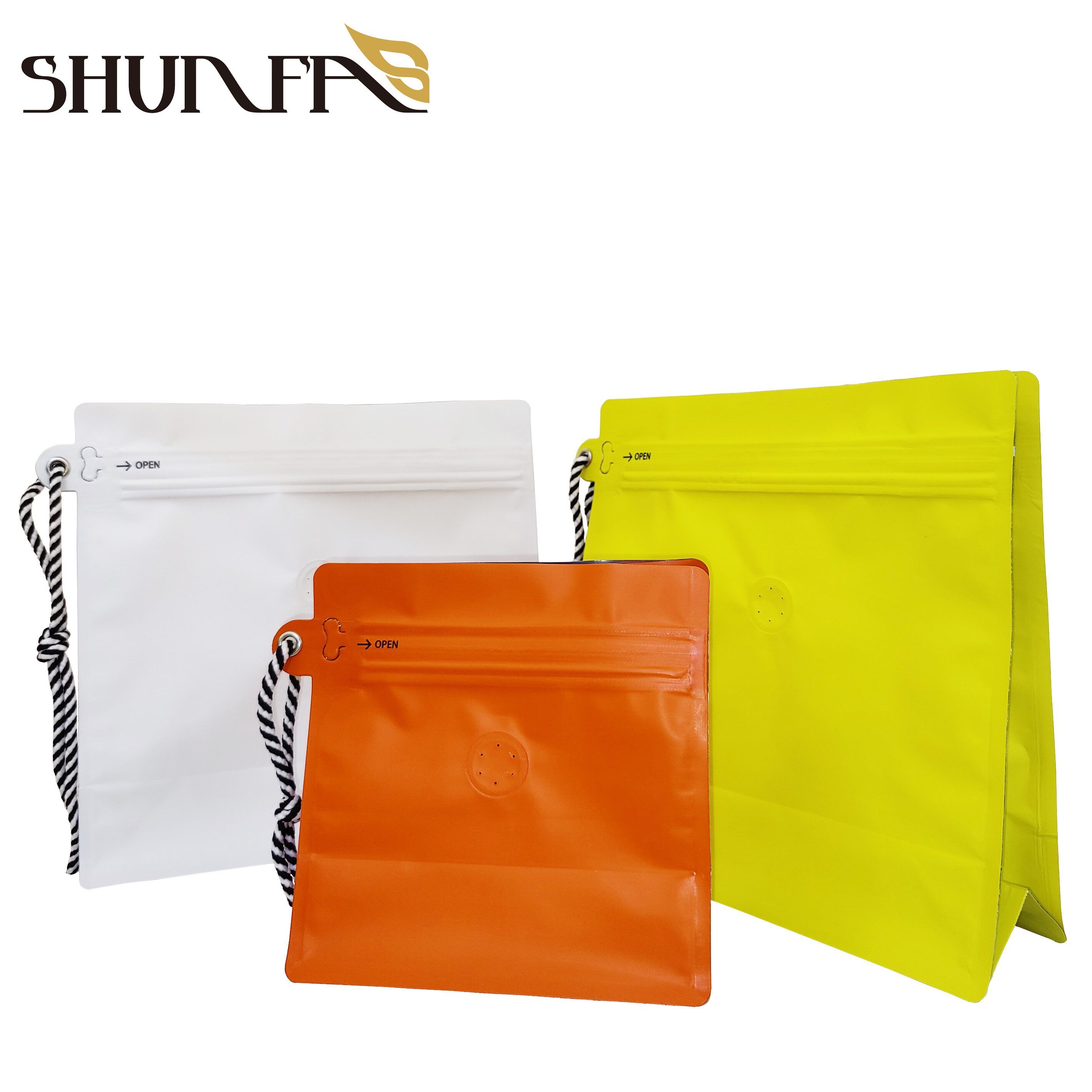 Laminated Aluminum Foil Zipper Matt Flat Bottom Pouch Coffee Bag with Valve