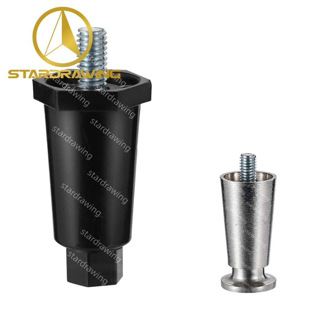 Stardrawing 60mm Tapered Adjustable Round Support Leveling Feet for Furniture