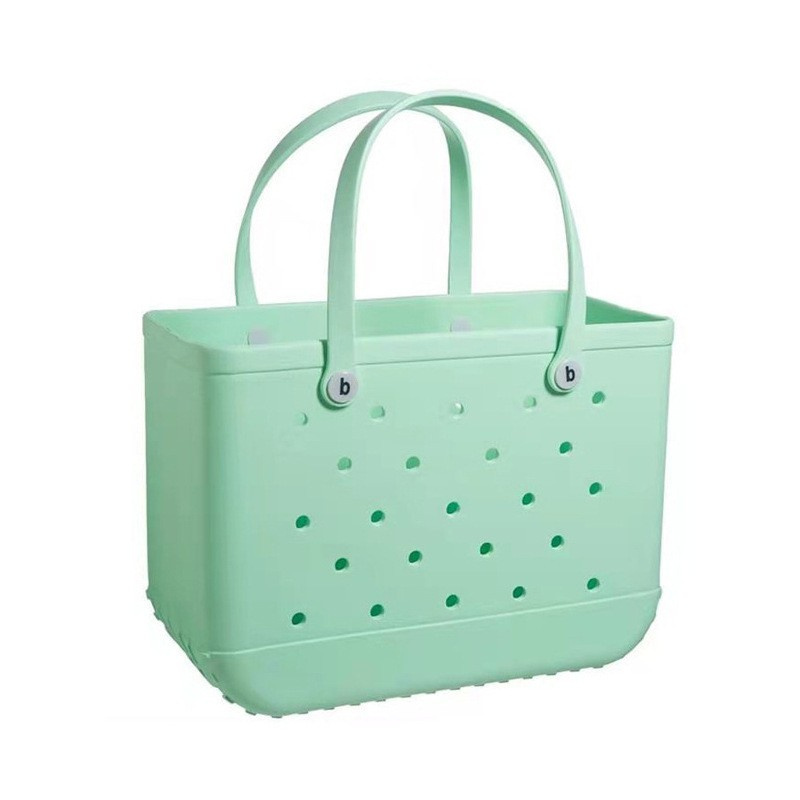 Insert Organizer Women Beach Silicone Bag with Holes Waterproof Bags Summer Rubber Totes Large Fashion EVA Plastic Accessory