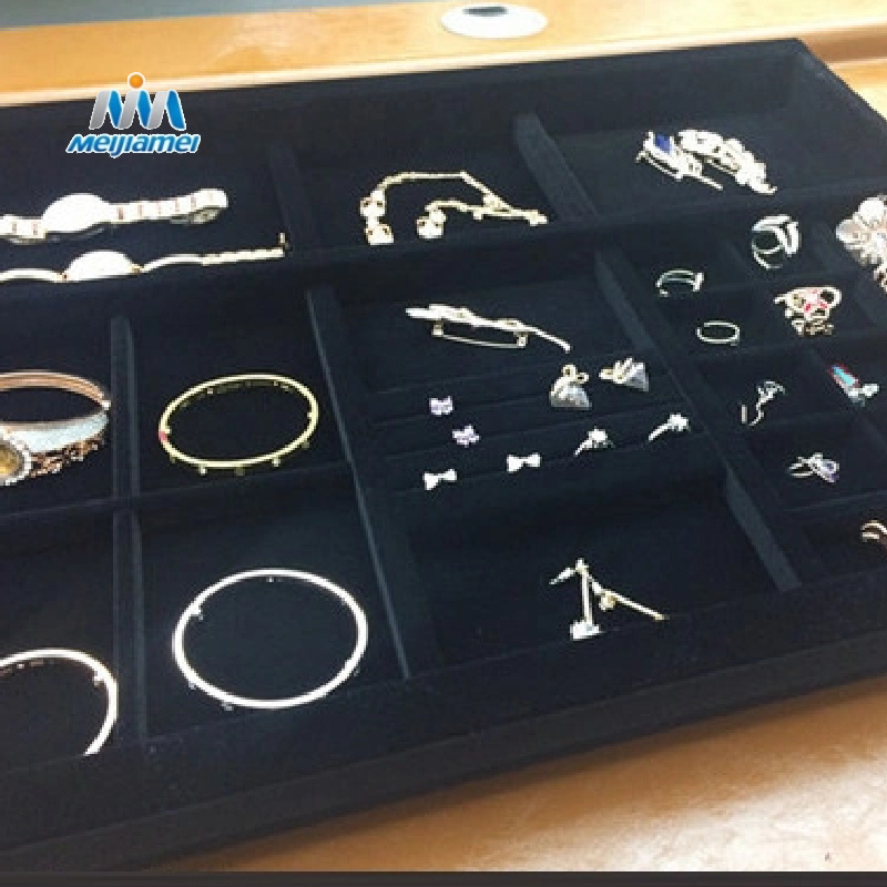 Elegant Velvet-Lined MDF Inserts for Luxury Jewelry Storage in Closet Drawers