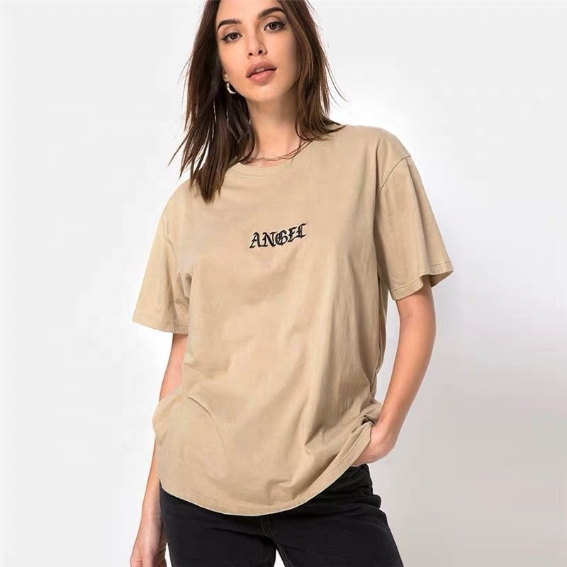 Top Quality Oversized T Shirts for Woman Private Label Shirts 100%Organic Cotton Thicker Fabric Ladies T-Shirts