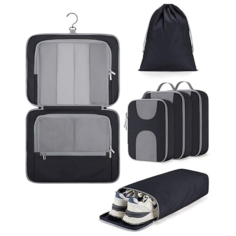 Foldable Hanging Travel Packing Cubes Set for Cruise Ship Luggage Organizer