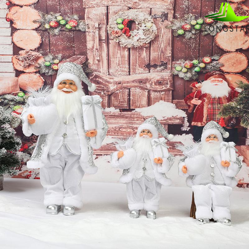 23 inch White Santa Claus Doll Ornaments 58cm Christmas Gifts New Year Home Party Decor Factory Christmas Decorations