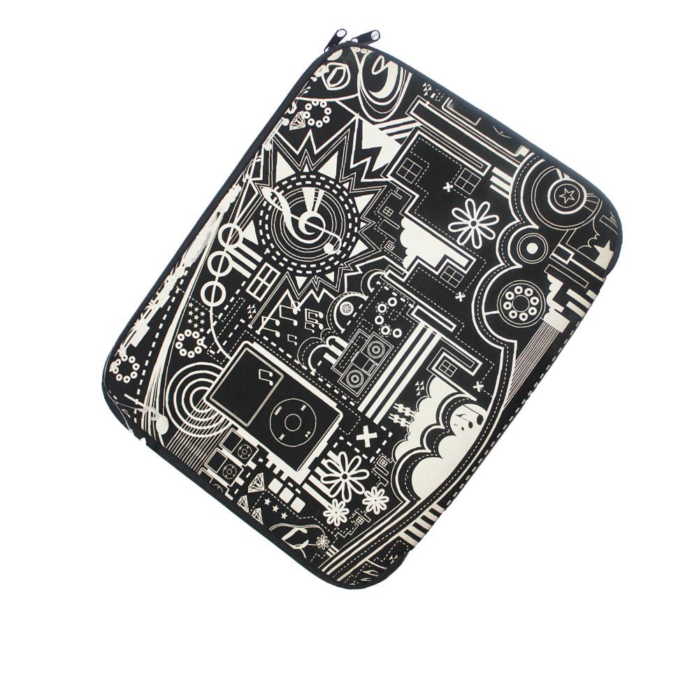 High Quality Multifunction Black Zippered Customed Music Logo Neoprene Men's Women Shoulder Laptop Bag