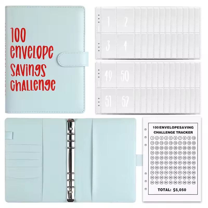 2025 A5 Money Saving Challenge Book 100 Envelopes Money Savings Challenge Book Budget Binder With Cash Envelopes