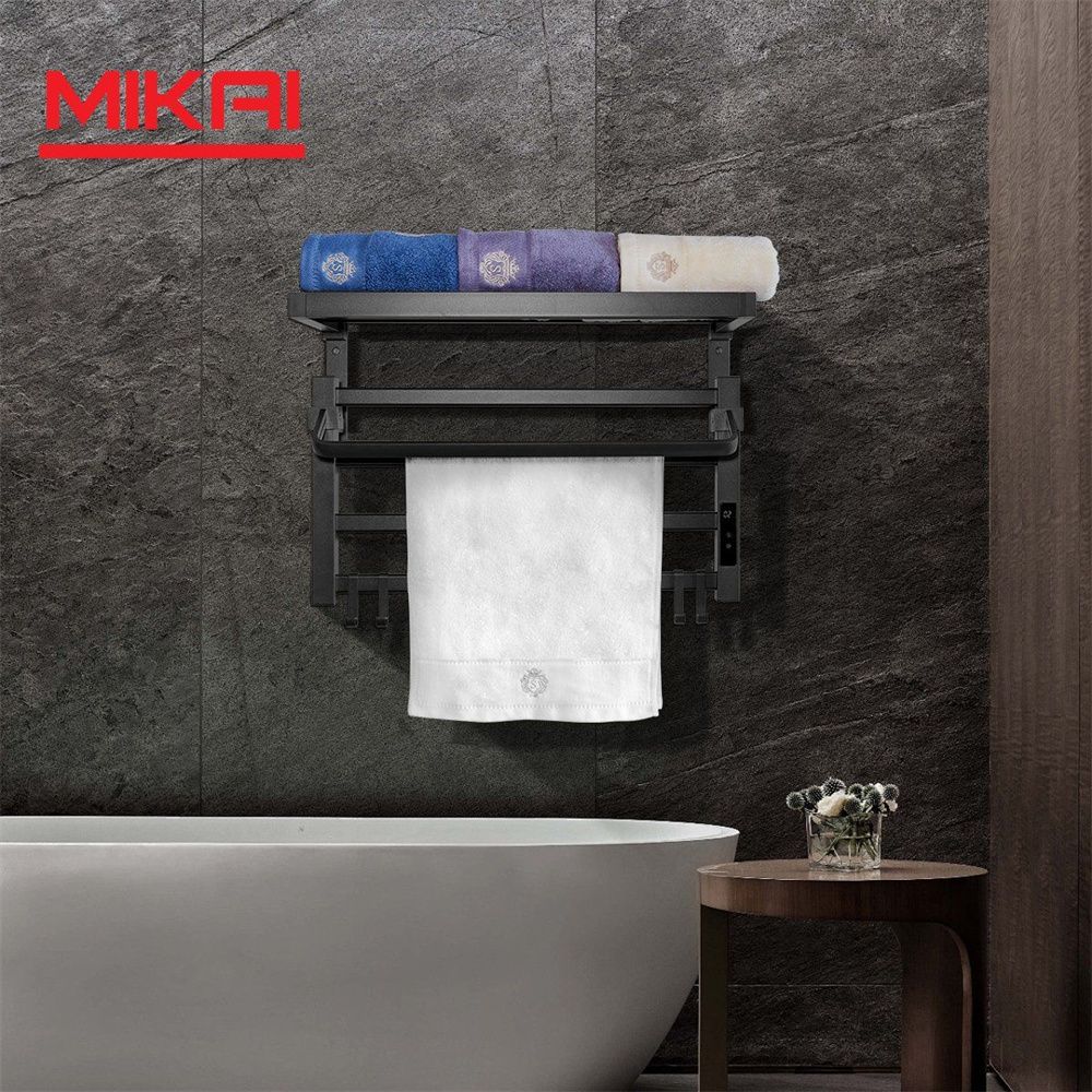 Factory Direct Sale Electric Heated Towel Rack Wall Mounted Hotel Apartment Bathroom Accessories Shelf Rack