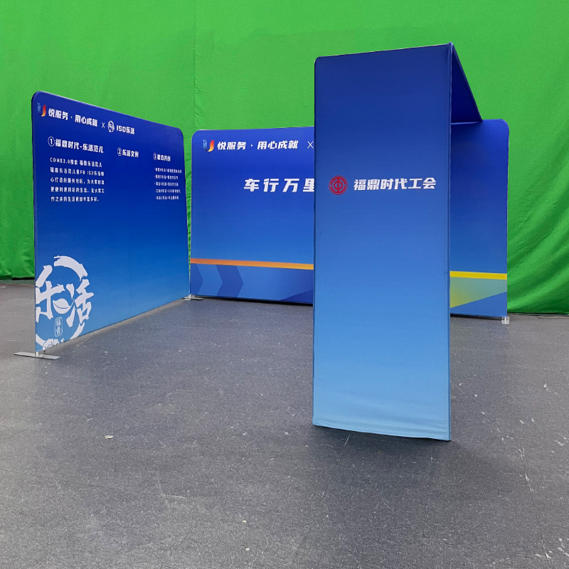 Economic Exhibition System Fabric Backwall and Counter Displays Stand Table