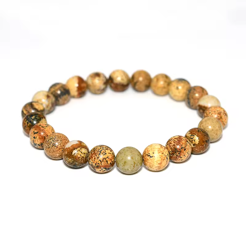 Factory Wholesale 4/6/8/10/12mm High Quality Picture Jasper Bracelet Jewelry Accessories