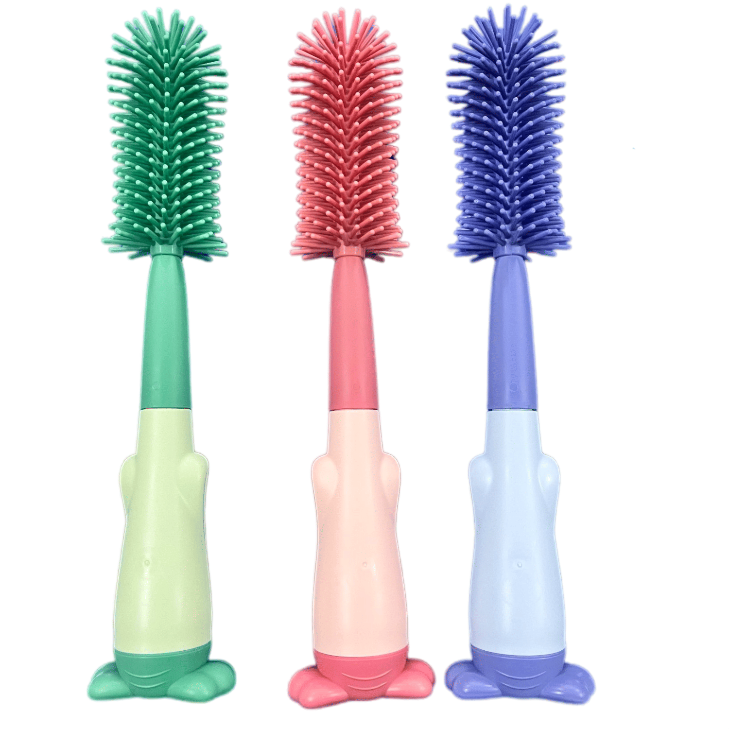 Premium Baby Bottle Cleaning Brush Set with Silicone and Nylon Bristles