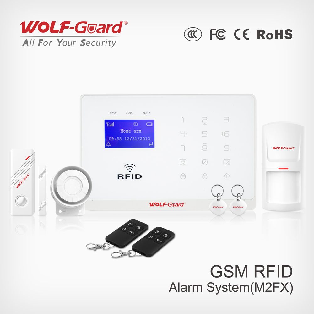 Wolf Guard 2016 New Product TCP/IP RFID Tag Intruder Alarm System GSM