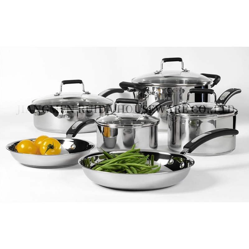 Hot Sales Cookware Kitchen Equipment 10PCS Stainless Steel Cooking Pot