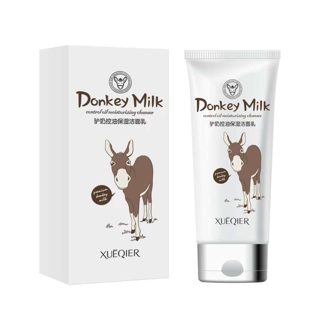High Quality Hot Sale Donkey Milk Moisturizing Not Tight Face Wash Cleansing Pores Cleanser