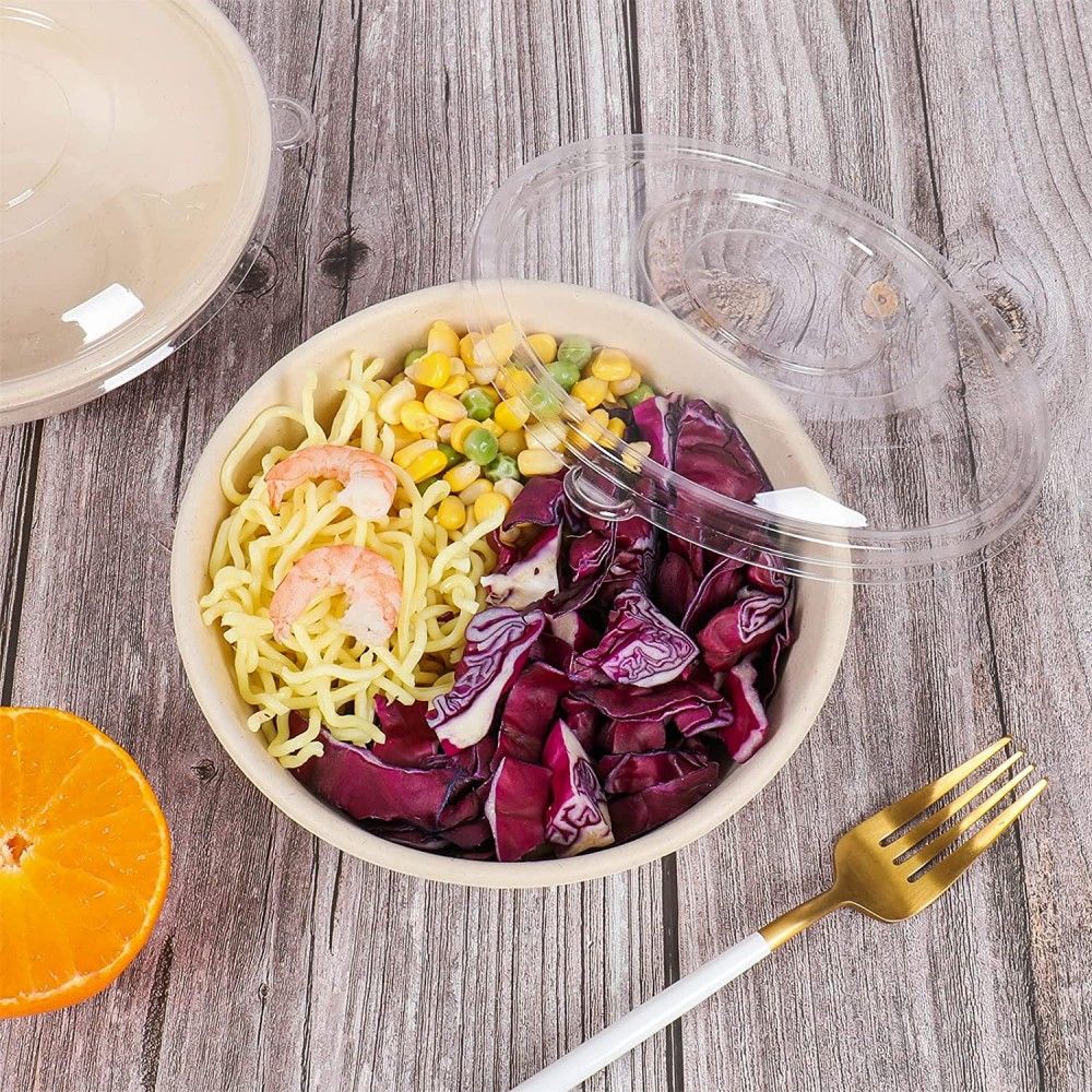 32oz. 950ml Natural Sugarcane Bagasse Paper Pulp Disposable Bowl Pfas-Free Eco-Friendly Product