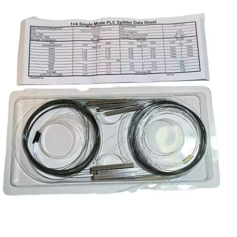 10pcs 1x2/4/8/16 Color Fiber Optic Plc Splitter Without Connector Cable Singlemode 250um 2,4 Ports Plc Splitter