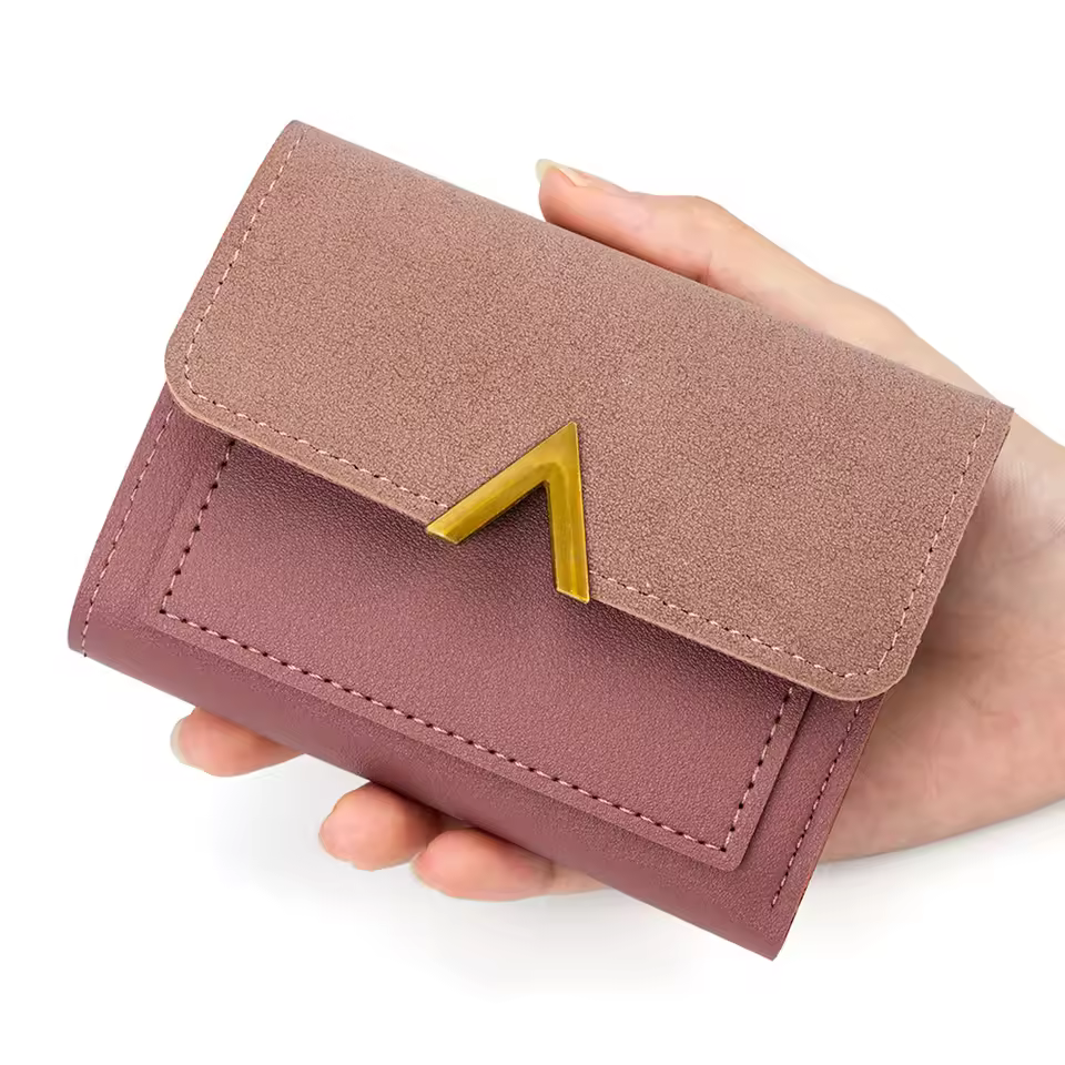 Factory Wholesale Lady Women's Short Wallets Cover Closure Letter Pattern Waterproof Pu Leather Coin Purse Low Moq