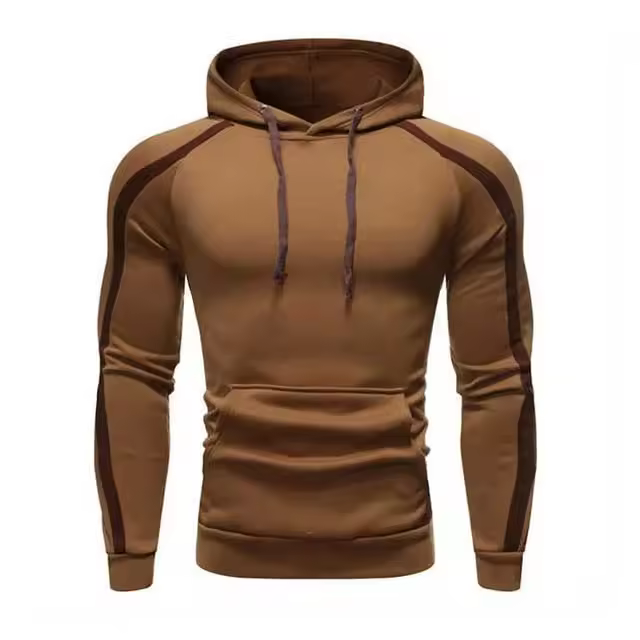 100% Cotton Eco-friendly Men's Hoodies Low Moq Winter Clothing Contrast Block Color Casual Sports Basics Men's Hoodies