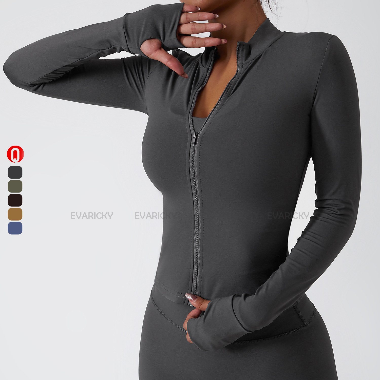 Women′ S Slim Fit Jogging Wear Yoga Workout Jacket Top Nude Feeling Training Wear Tracksuits Sports Jacket