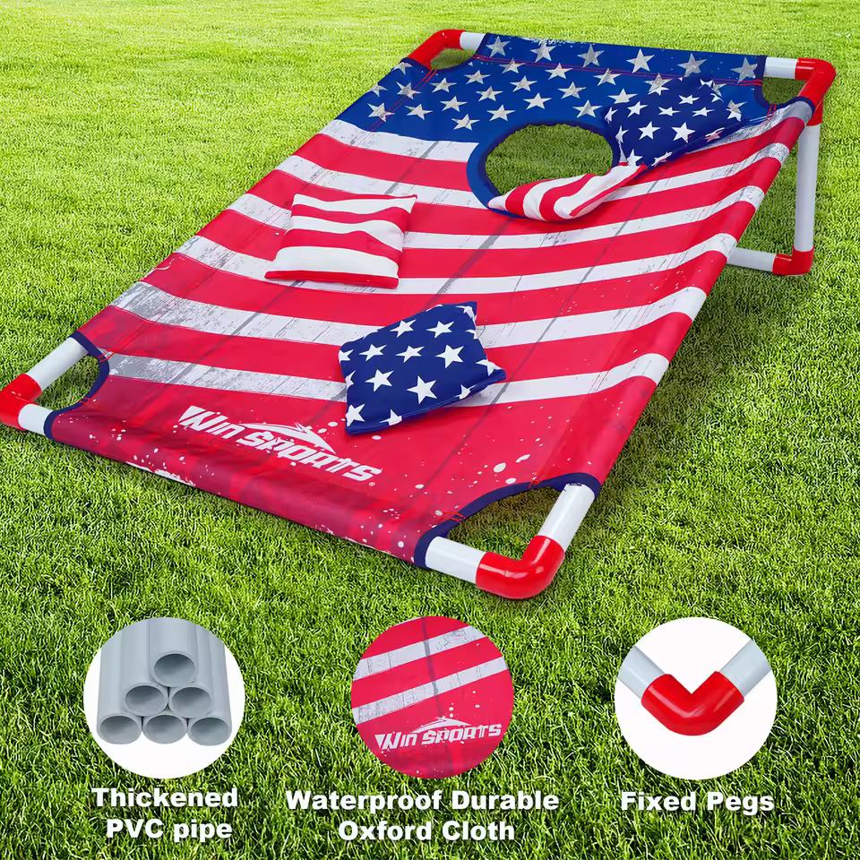 Portable Cornhole Board Games Set With,Bean Bag Toss For Kids Adults Garden Lawn,Family Game For Fun