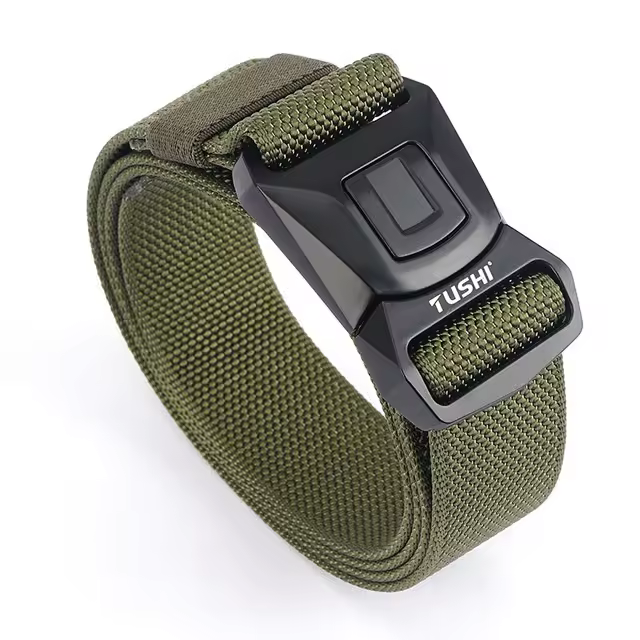 Tactical Belt Quick Release Elastic Belt Casual Nylon Tooling Men's Training Trousers Cargo Jeans Adjustable Length Belt