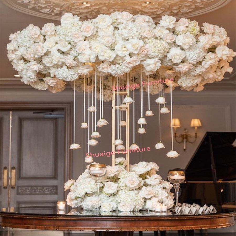 Cheap Factory Price Hotel Events Furniture Gold Metal Centerpiece