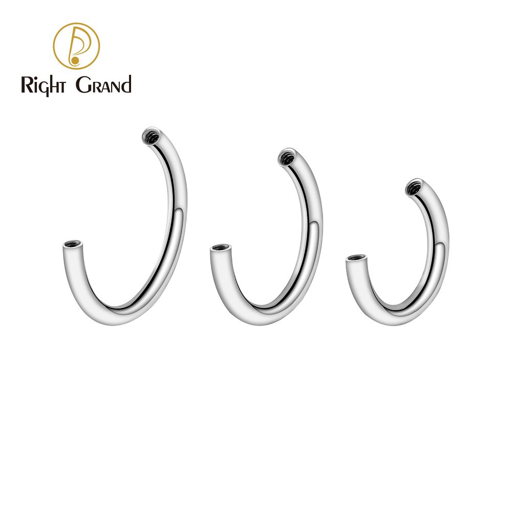 16g Titanium Internally Threaded Circular Barbell Horseshoe Parts Body Piercing