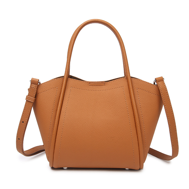 Classic Soft Cowhide Leather Satchel for Women, Hand-Stitched, Secure Magnetic Closure, Removable Inner Compartment