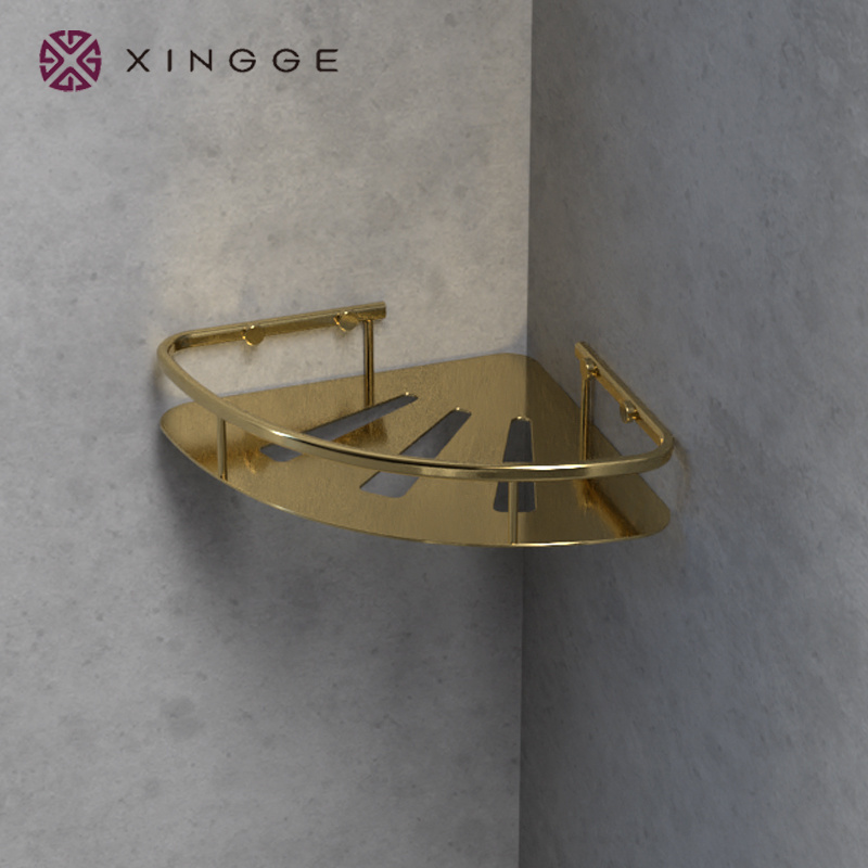 Premium Stainless Steel Adhesive Shower Caddies for Corner Storage