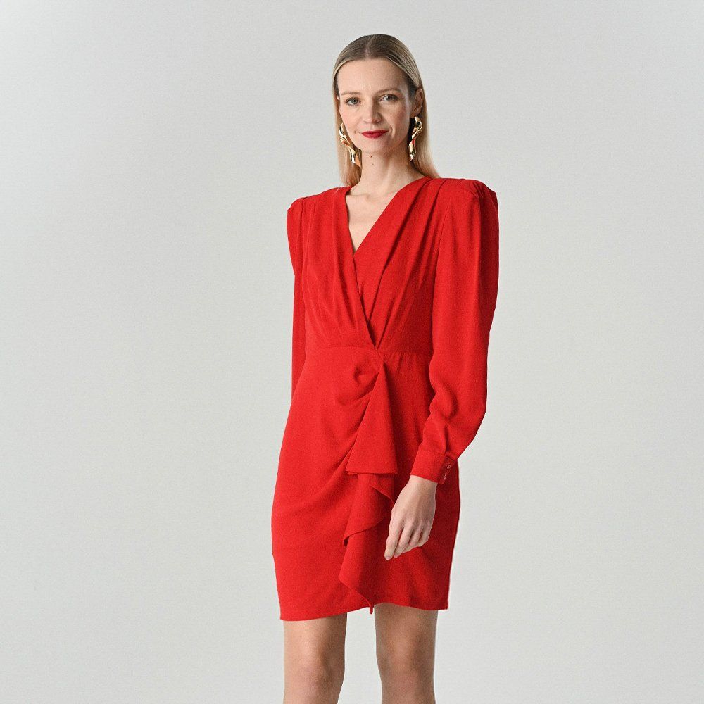 Wholesale Elegant Solid Color V Neck Bodycon Office Dress for Women