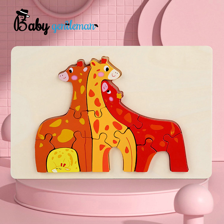 Factory Direct Educational Toy 3D Wooden Giraffe Jigsaw Puzzle for Kids Z14295D