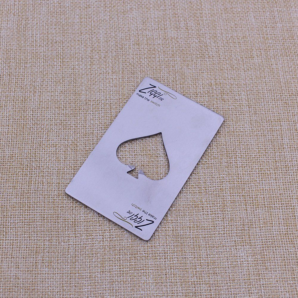 Best Sellers Stainless Steel Poker Shaped Creative Ace Bottle Opener of Spades Corkscrew Wine Beer Customizable Openers