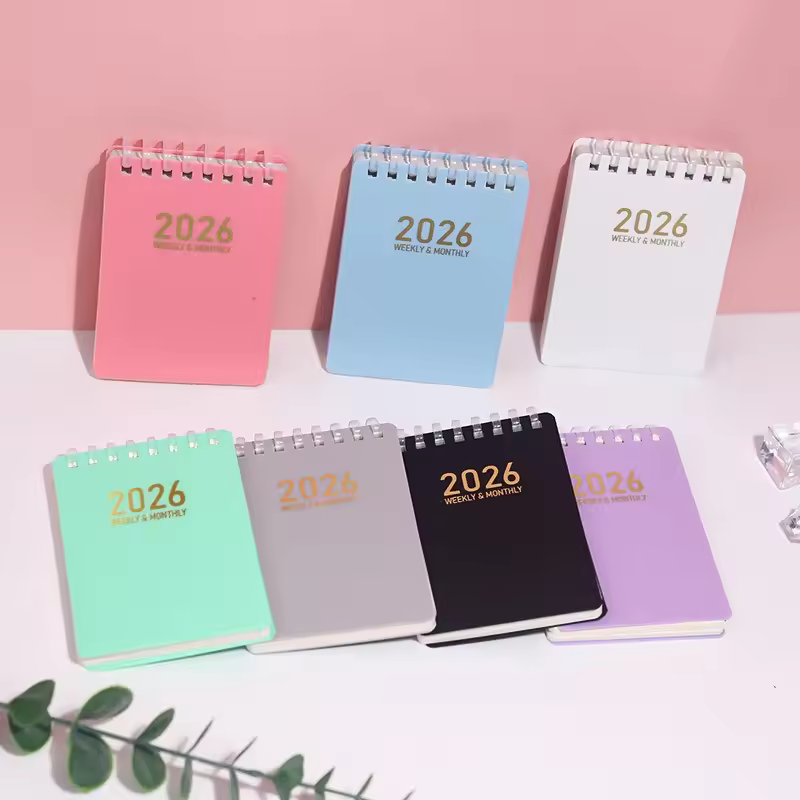 Gf Hot Selling 2026 A7 Clear Plastic Soft Coil Binding Pocket Sized Notebook Waterproof Stamping Logo Weekly & Monthly Planner