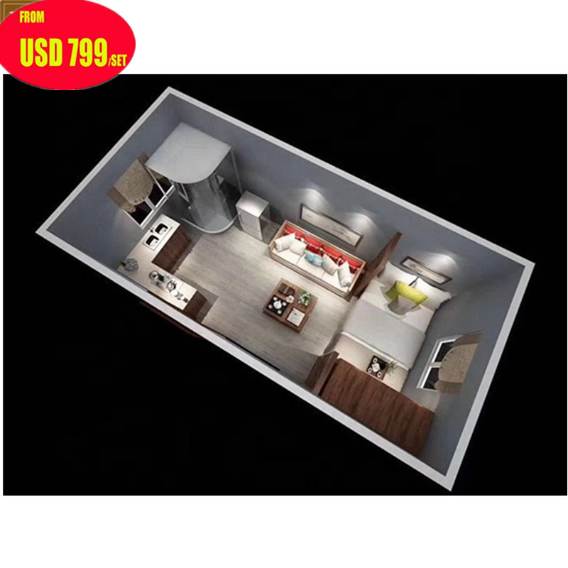 Prefabricated 20 FT Sandwich Panel Container Home with Bathroom Toilet