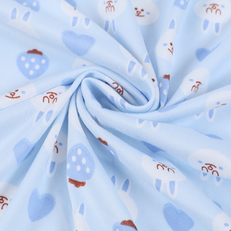 Digital Printed Kids Loungewear Set Soft DTY Jersey Fabric Pajamas