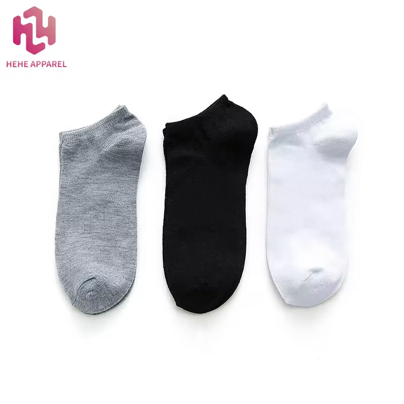 Men Women Unisex Plain Solid Color Black White Summer No Show Low Cut Invisible Polyester Socks In Bulk From China Manufacturer