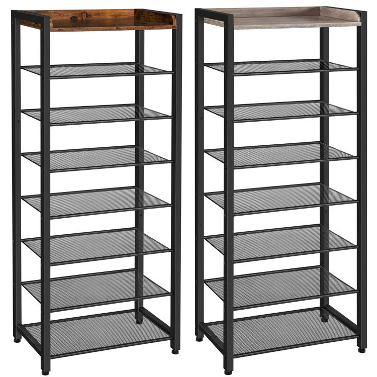 Shoe Rack, 8-Tier Shoe Storage Organizer, Narrow Shoe Shelf, Saving Space, Stable and Sturdy, Hold 14-21 Pairs of Shoes, for Entryway, Hallway, Living Room