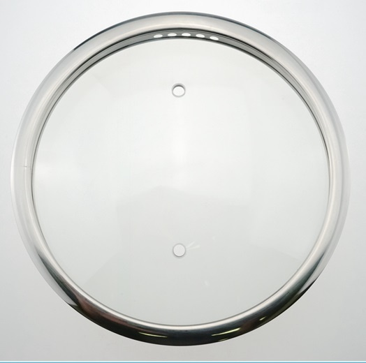 L Type Wide Rim High Feet Tempered Glass Lids for Kitchen Utensils