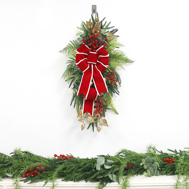 Factory Price Christmas New Year Party Wreaths Wreaths Rattan Home Decorations