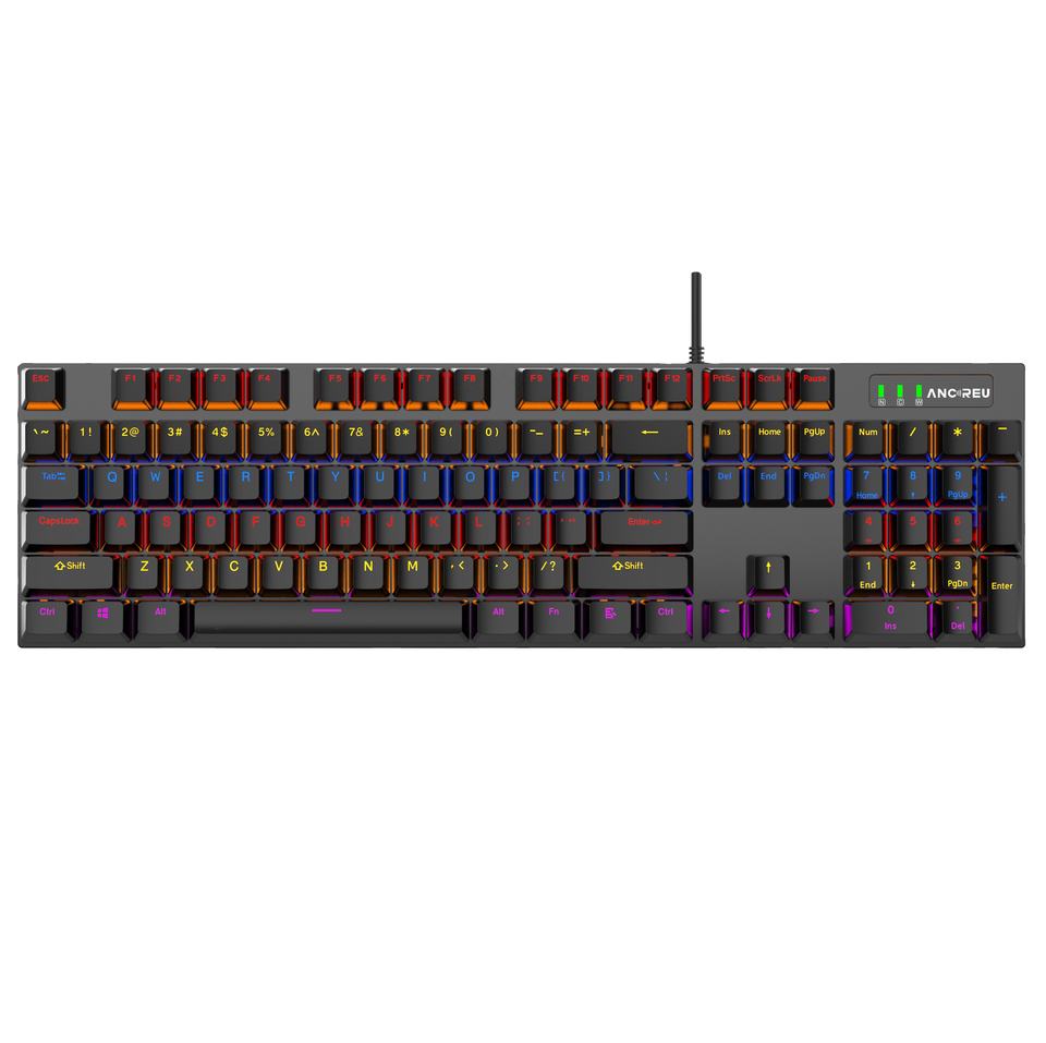 In Stock Rgb Keyboard Mechanical Keyboard 104 Keys With 9 Different Modes Led Lighting Wired Mechanical Keyboard