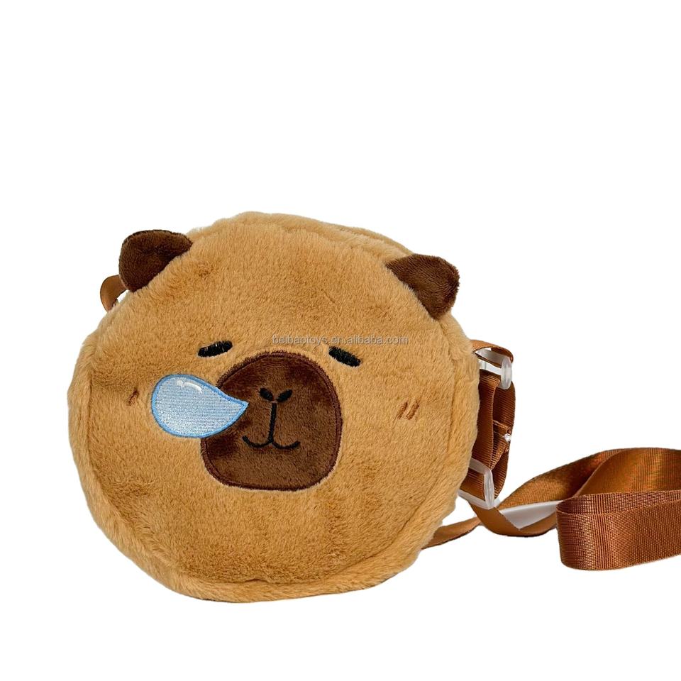 Factory Hot Selling Capybara Backpacks Stuffed Animals Plush Toys Cute Soft Kids Creative Capybara Plush Bags