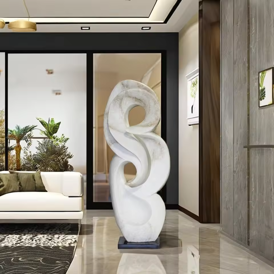 Handmade Stylish Marble Abstract Sculpture High Quality Modern Home Interior Art Piece Minimalist Design For Wedding Gifting