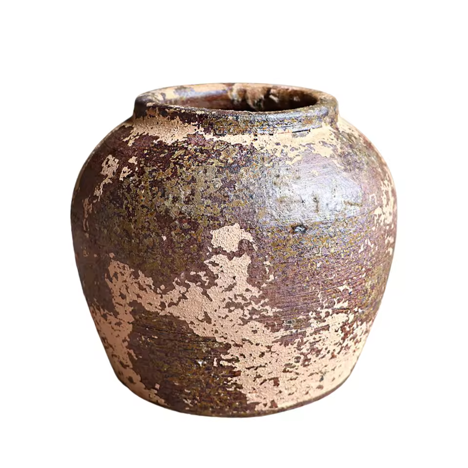 High Quality Glazed Ceramic Tabletop Vases American Style Home Garden Decor Rust Flower Pots Planters Drainage Hole Eco-friendly