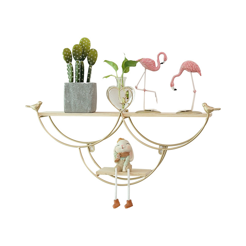 Modern Wall-Mounted Iron Rack for Stylish Home Storage