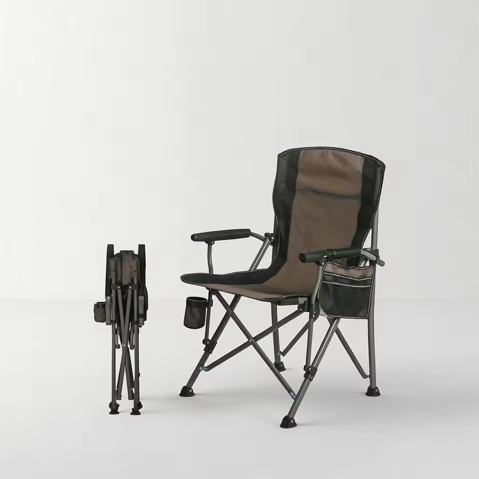 Best-selling Portable Outdoor Folding Camping Chair Head Pillow And Cup Holder Suitable For Hiking