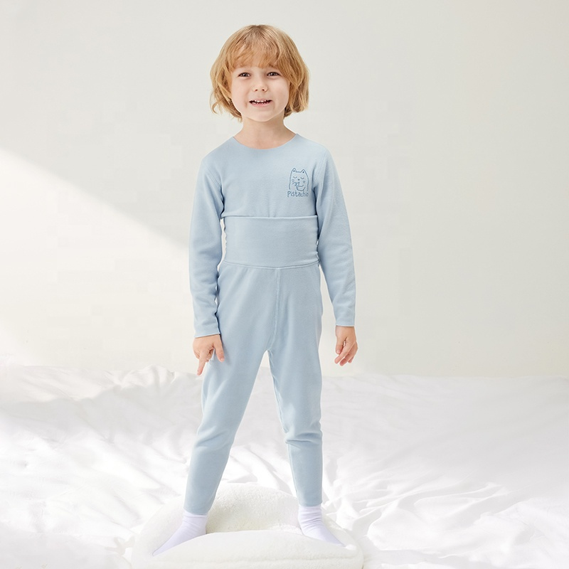 Widely Used Children's Pajama Set Baby Cotton Warm Round Neck Sleep Wear