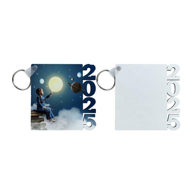 Graduation Wholesale DIY Customized Logo 2025 Key Chains Sublimation Blank MDF 2025 Keychain