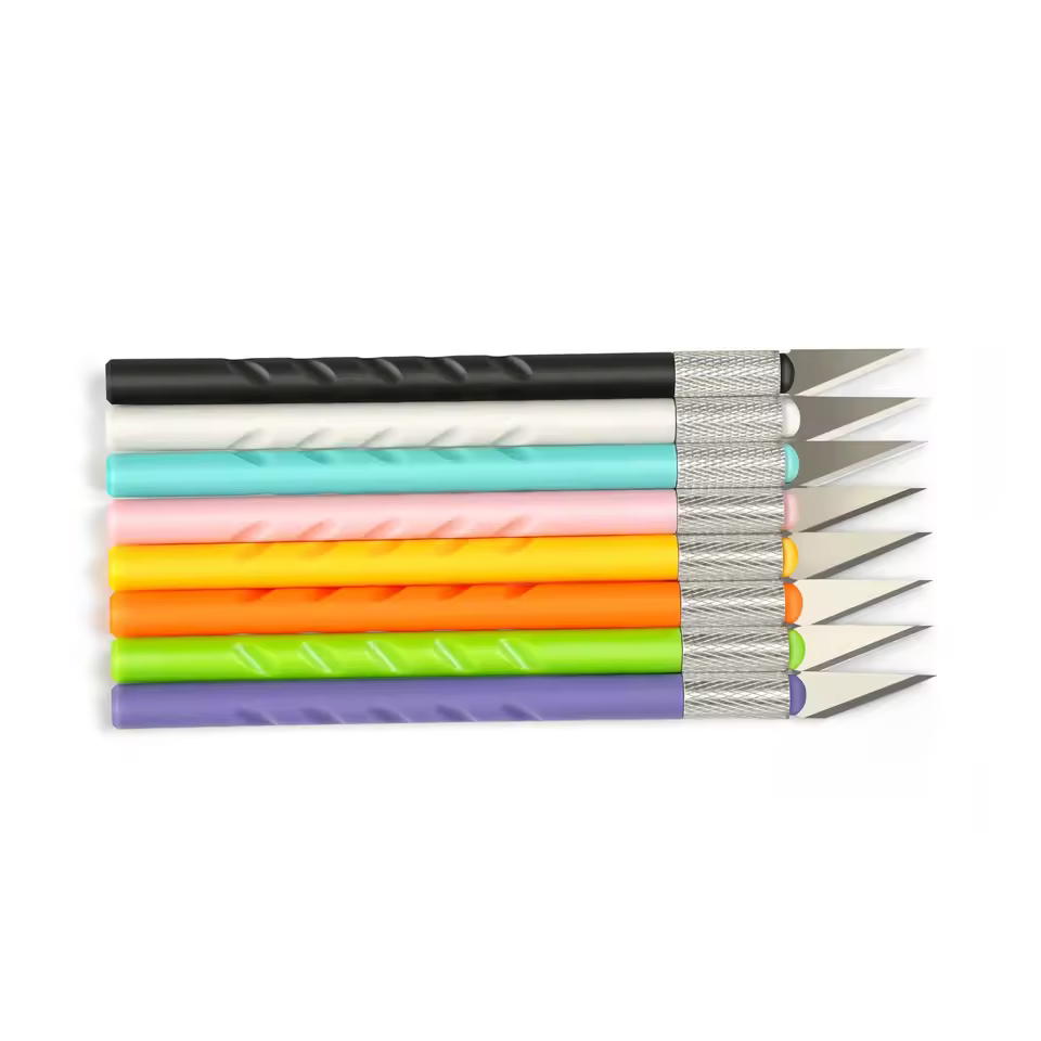 Colorful Craft Knife Set Diy Plastic Handle Pen Knife Hobby Knife With Extra Blades